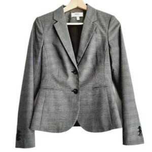 MEXX Metropolitan Plaid Blazer Jacket Grey Sz 4